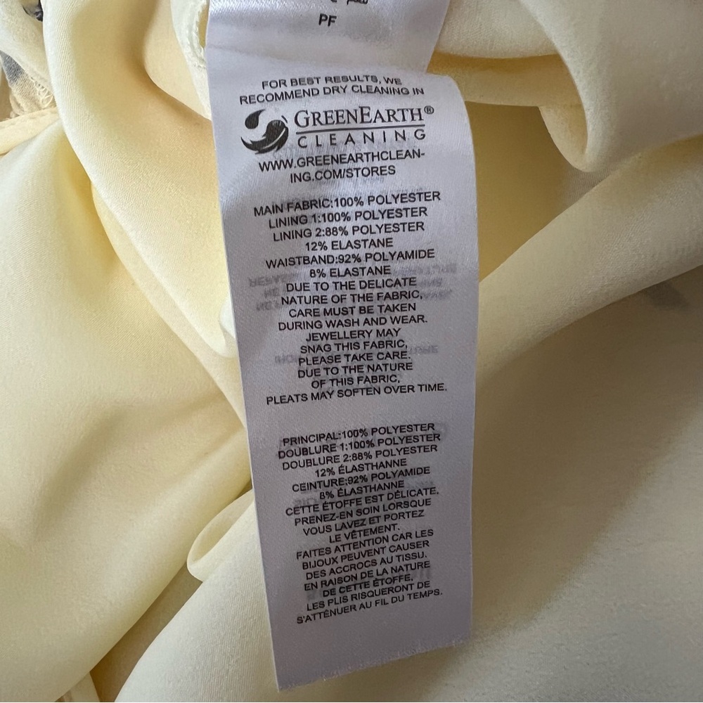 Self Portrait Yellow Floral Silhouette Chiffon Tiered Midi Dress Pastel Yellow - Picture 14 of 15